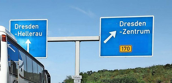 Autobahnausfahrt Dresden
